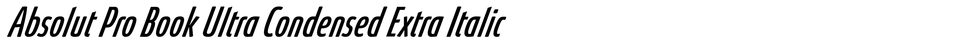 Absolut Pro Book Ultra Condensed Extra Italic